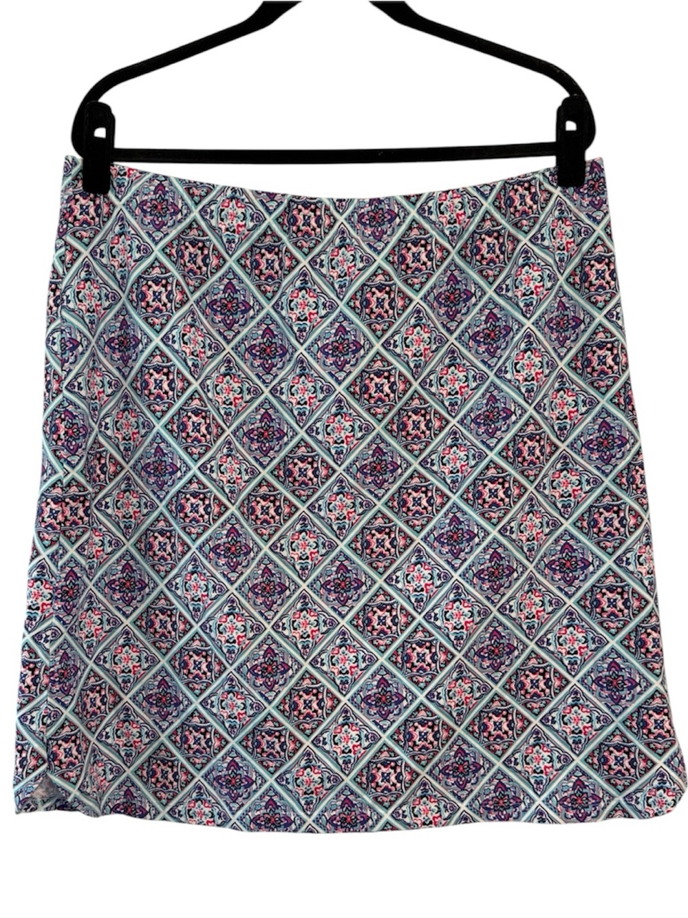 Talbots Pink and Blue Patterned Mini Skirt